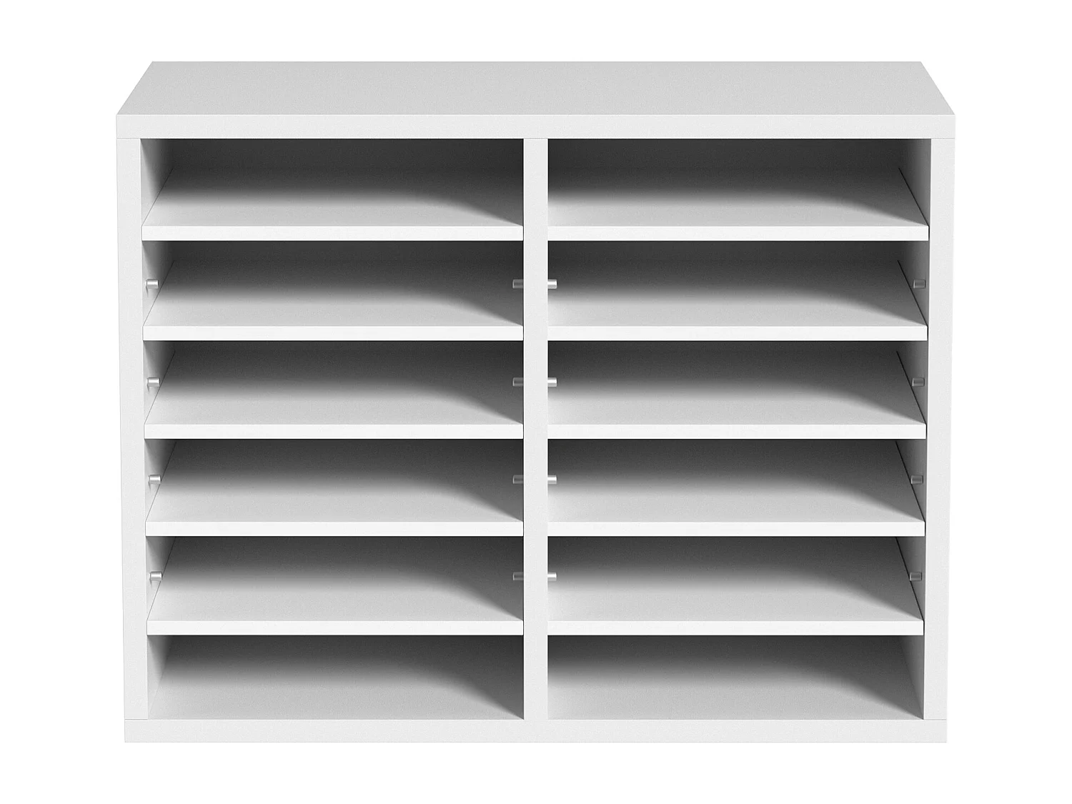 Organisateur de Bureau en Bois SucceBuy, Trieur de Dossiers RÉglable, 12 Compartiments, Blanc