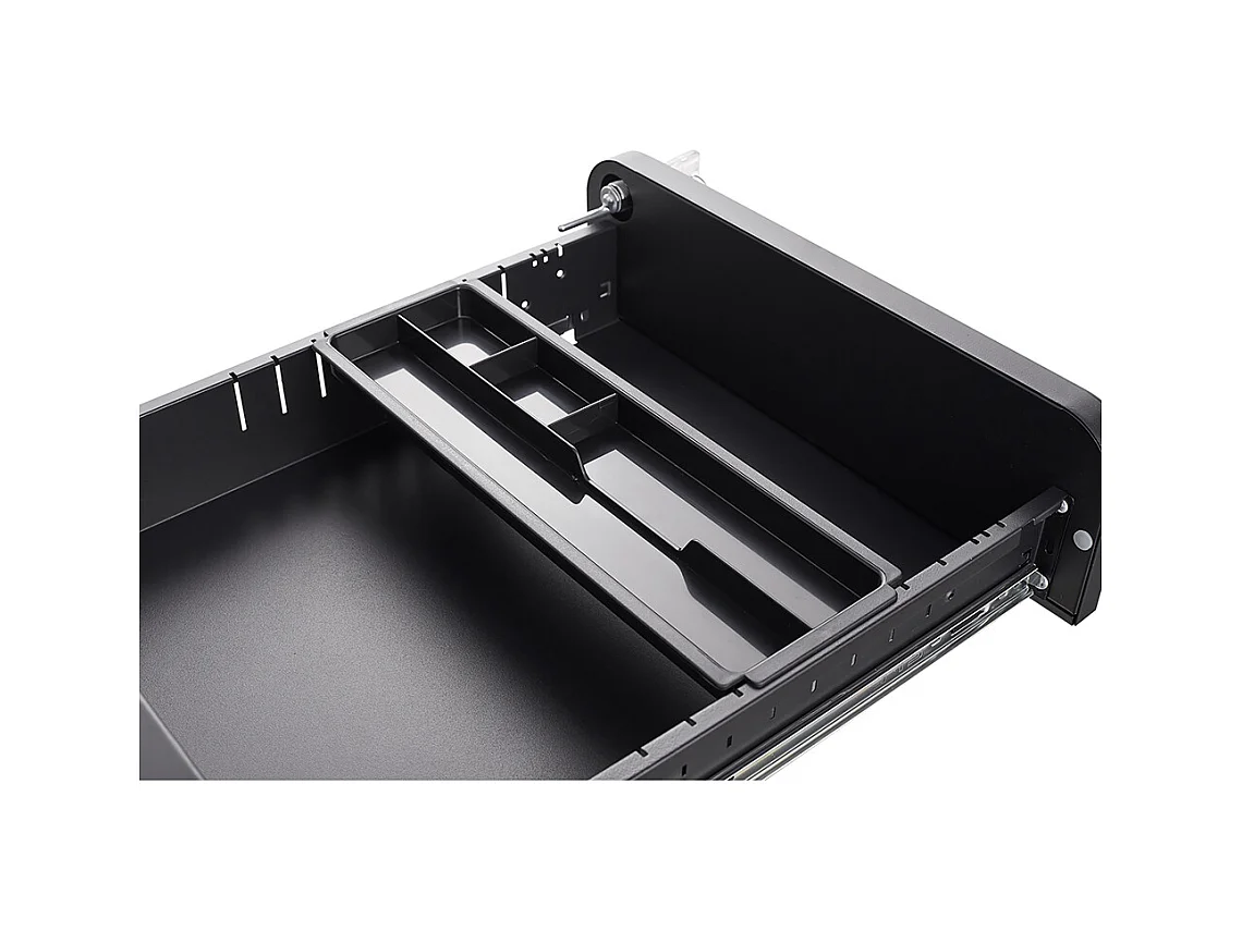 Armoire à dossiers mobile à 3 tiroirs conception à 5 roulettes anti-basculement acier laminé à froid étanche et résistant à l'humidité noir