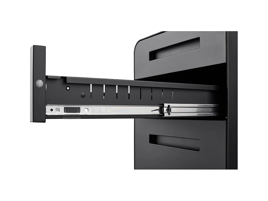 Armoire à dossiers mobile à 3 tiroirs conception à 5 roulettes anti-basculement acier laminé à froid étanche et résistant à l'humidité noir