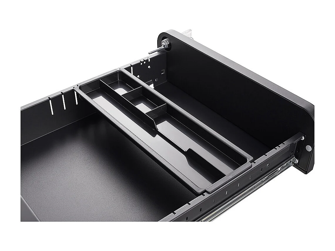 Verrijdbare archiefkast met 3 laden ontwerp met 5 anti-kantelwielen koudgewalst staal, waterdicht en vochtbestendig zwart