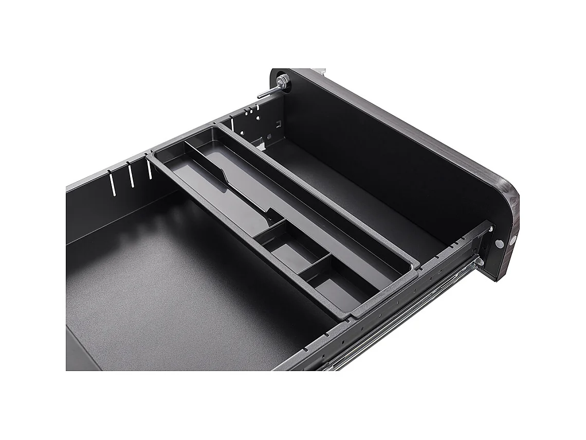 Classeur mobile à 3 tiroirs rangement polyvalent conception à 5 roulettes anti-basculement acier laminé à froid étanche et résistant à l'humidité noir