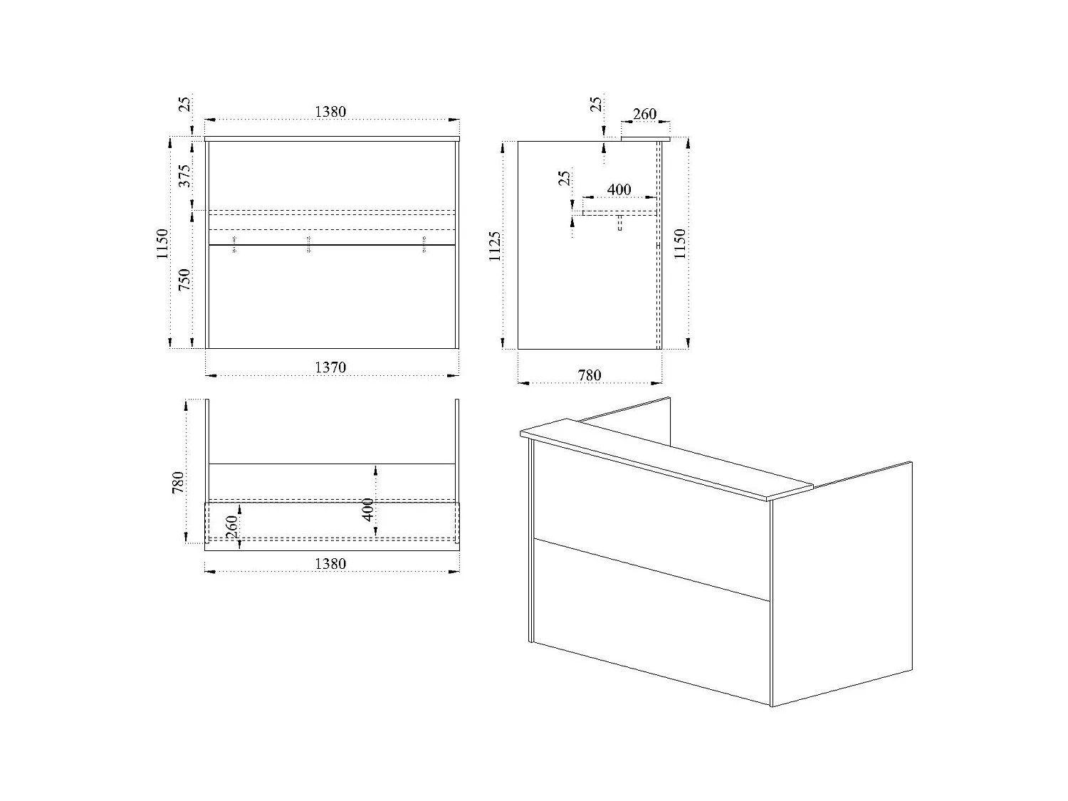 Scrivania con divisore da ufficio design moderno 138x115 rovere e grigio lucido SUI8