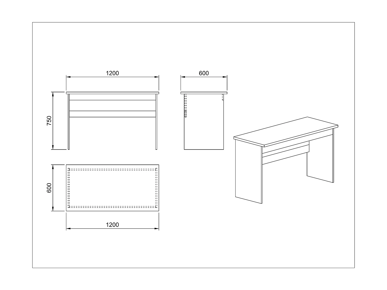 Scrivania per ufficio con ripiano effetto legno120x75 rovere e grigio lucido SUI4