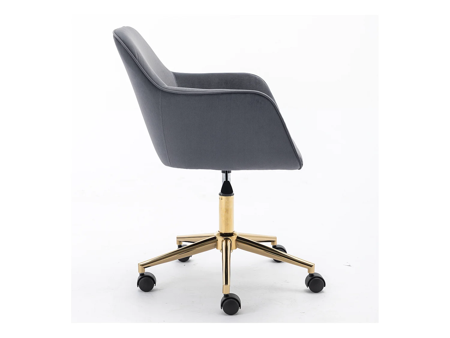 Fauteuil de bureau 360°pivotante et réglable en hauteur avec roulettes - gris