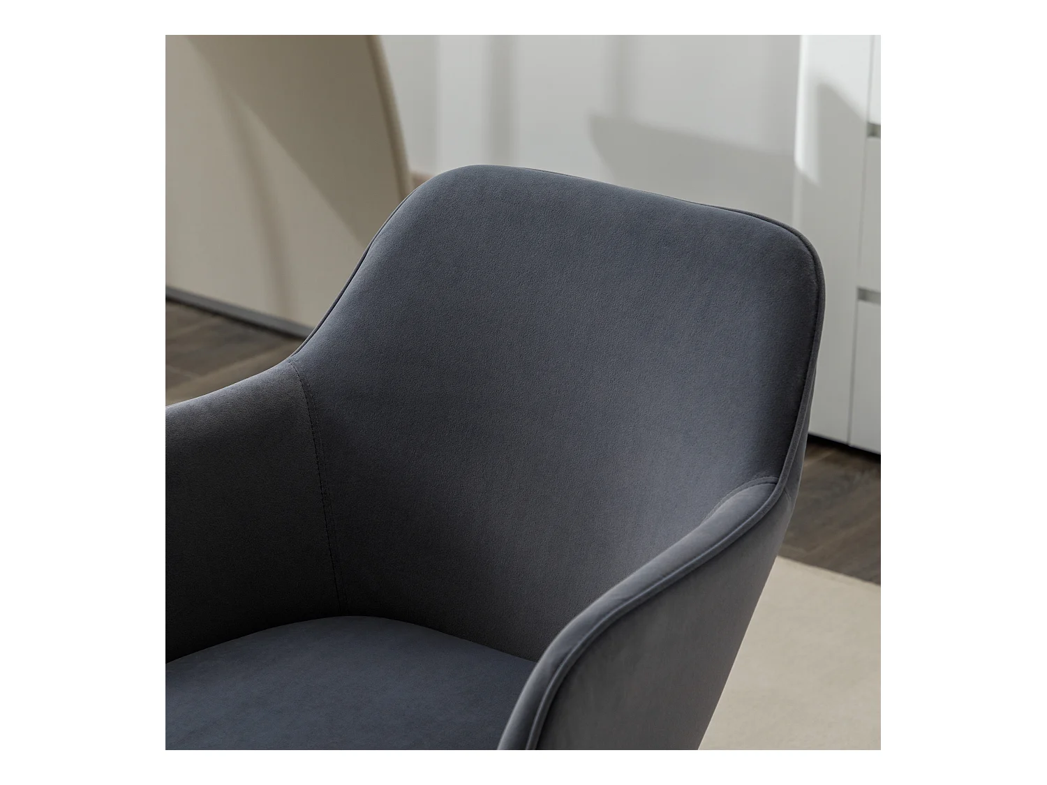 Fauteuil de bureau 360°pivotante et réglable en hauteur avec roulettes - gris