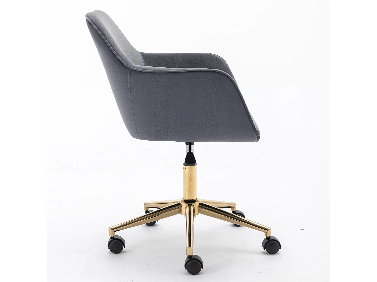 Fauteuil de bureau 360°pivotante et réglable en hauteur avec roulettes - gris