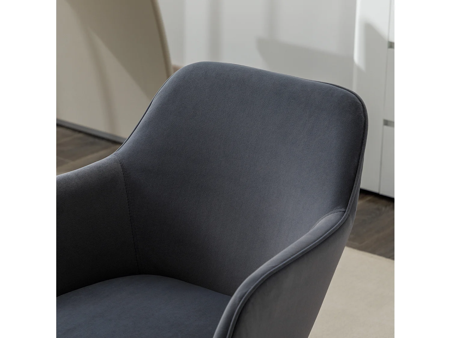 Fauteuil de bureau 360°pivotante et réglable en hauteur avec roulettes - gris