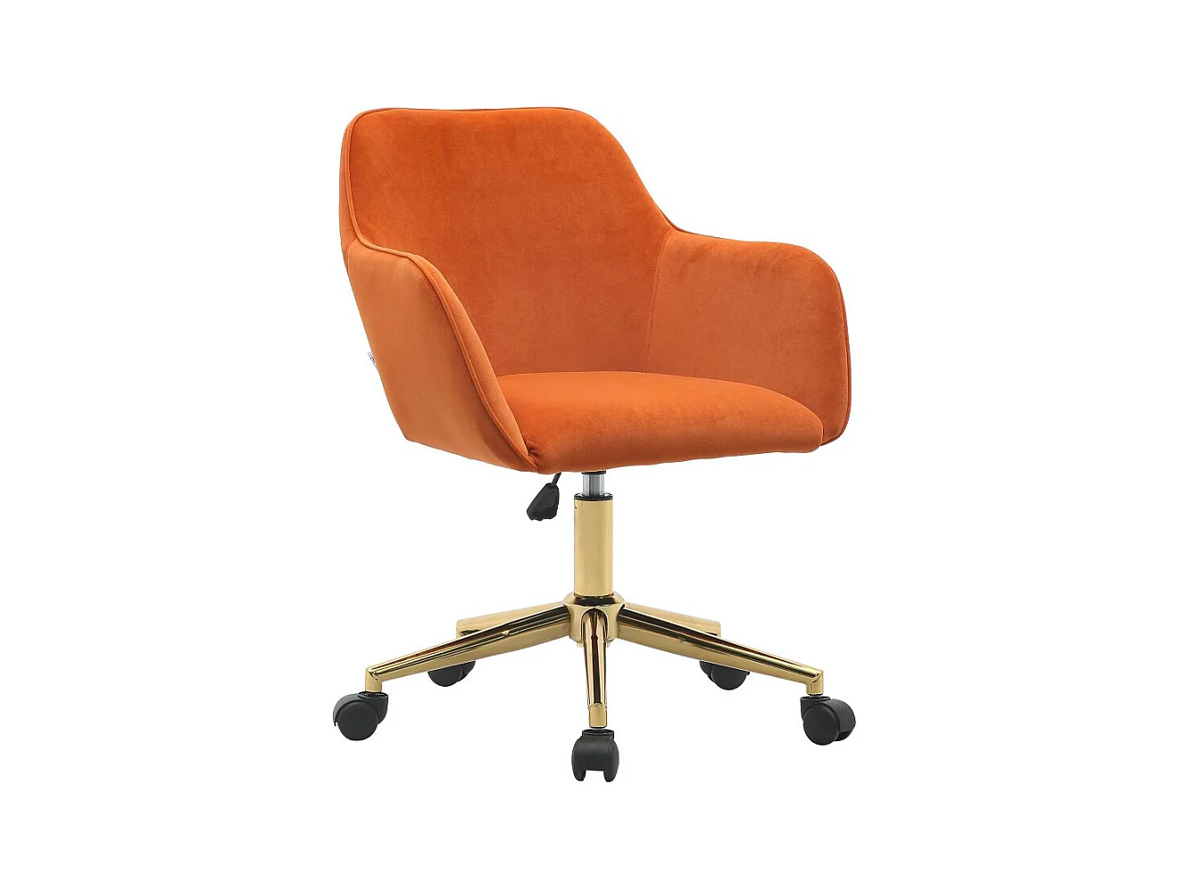 Fauteuil de bureau 360°pivotante et réglable en hauteur avec roulettes - orange