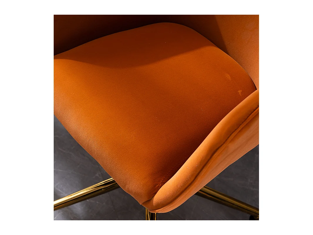 Fauteuil de bureau 360°pivotante et réglable en hauteur avec roulettes - orange