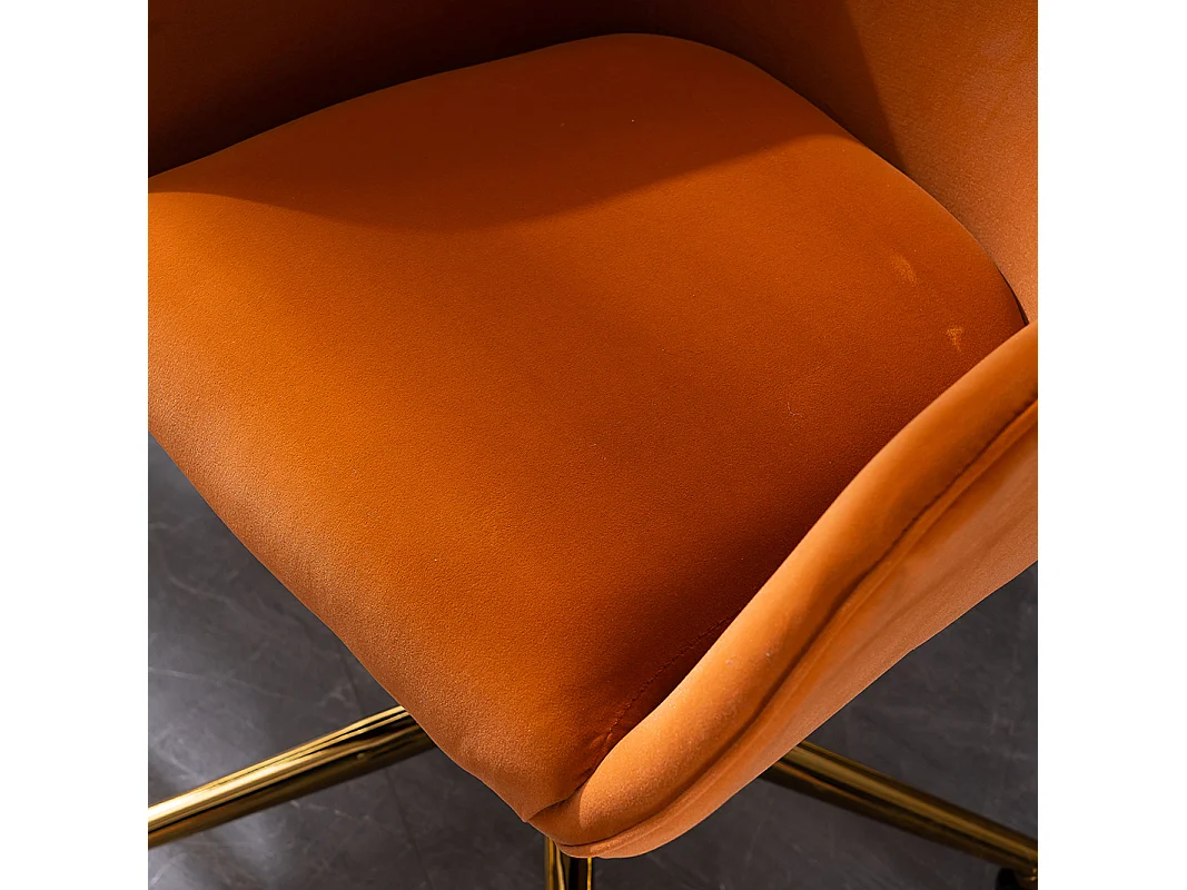 Fauteuil de bureau 360°pivotante et réglable en hauteur avec roulettes - orange