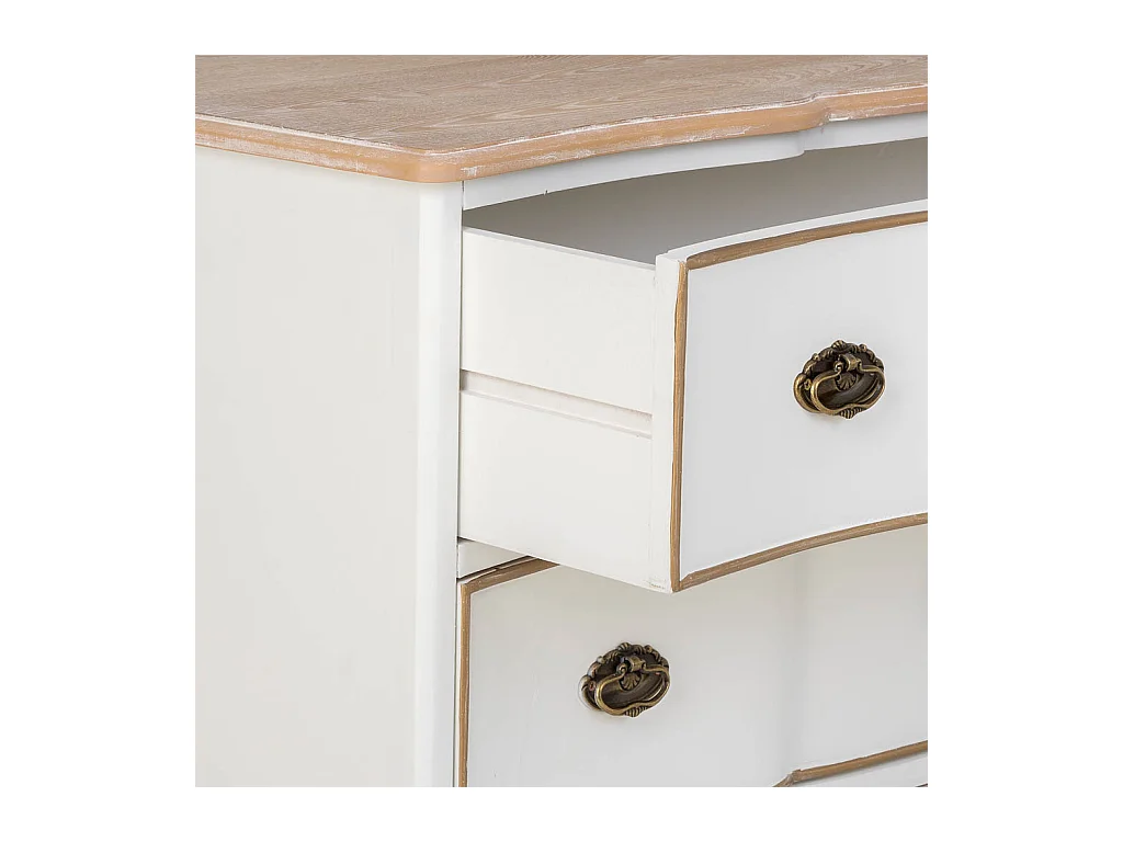 Commode 3 tiroirs en bois blanc 100x50x80