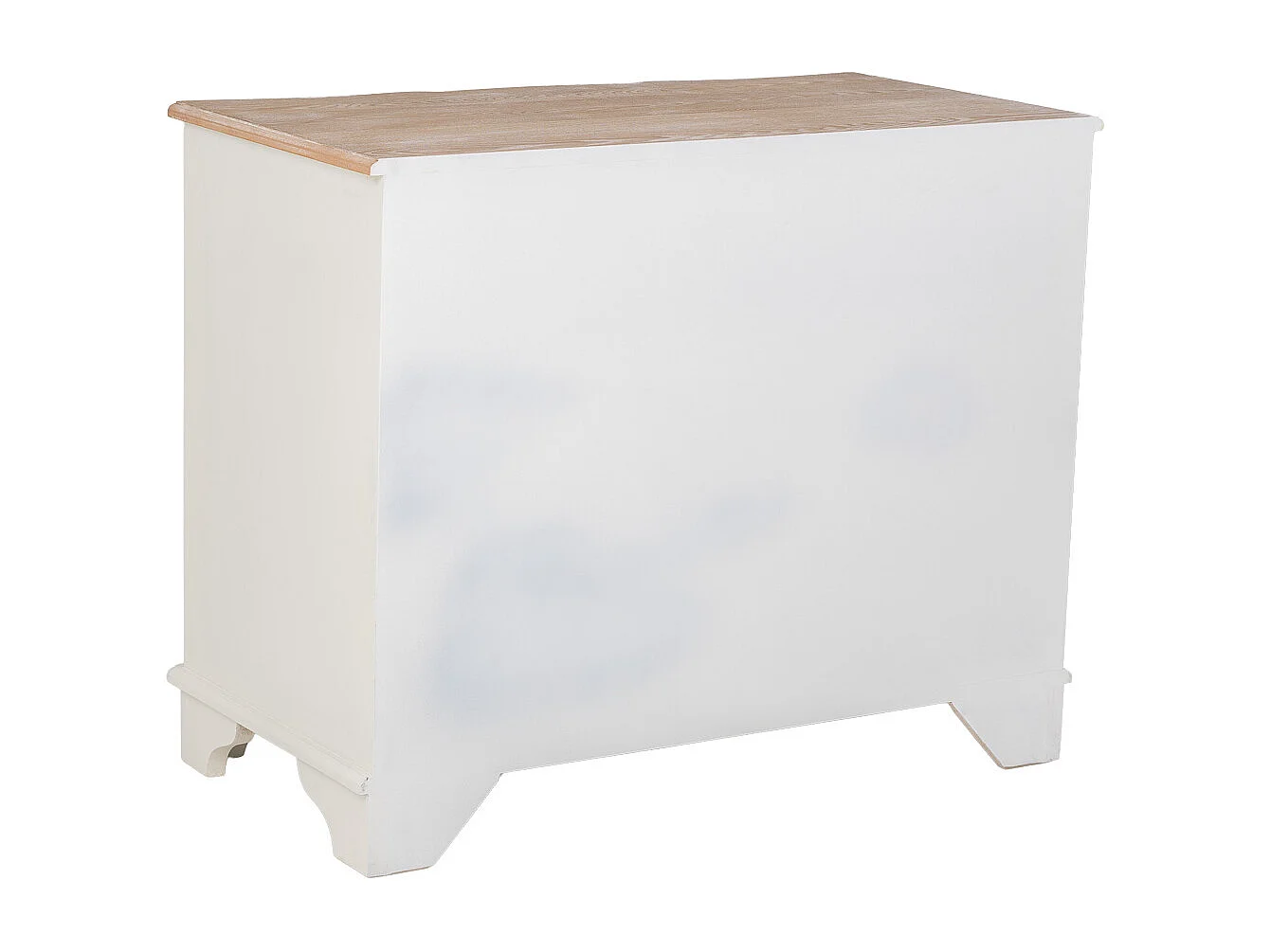 Cómoda em madeira branca com 3 gavetas, 100x50x80h cm