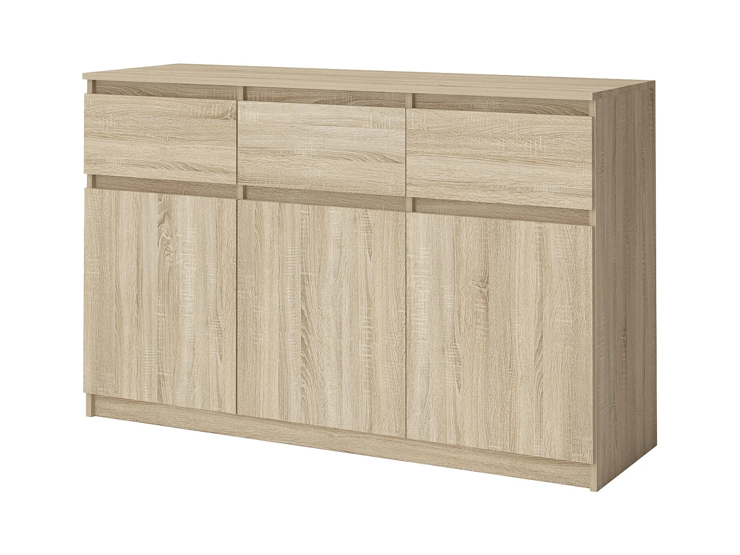 Comò mimimal con 3 cassetti e 3 ante rovere CG40