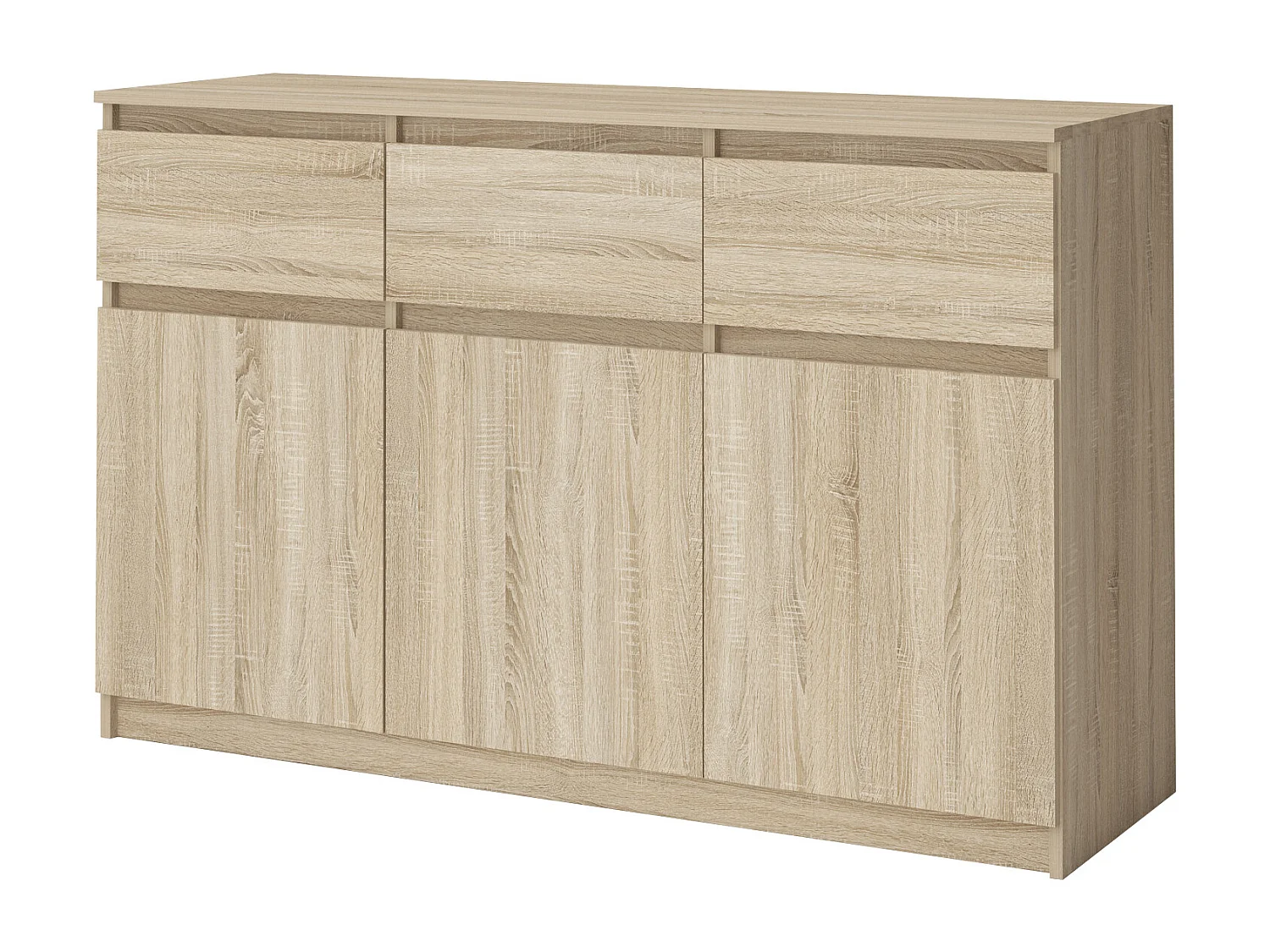 Comò mimimal con 3 cassetti e 3 ante rovere CG40