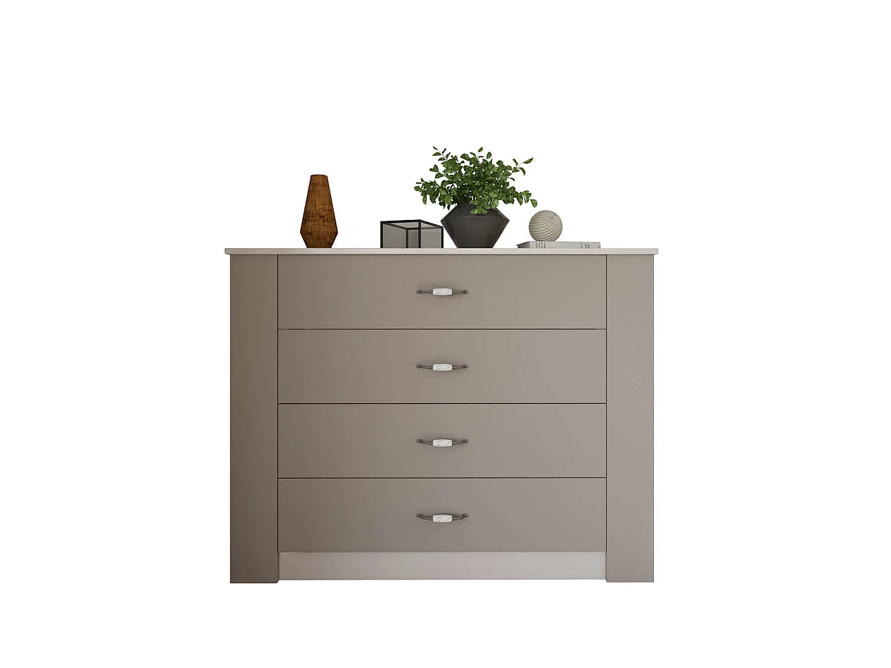 Comò cassettiera classica 117x91 cm beige e bianco CI12
