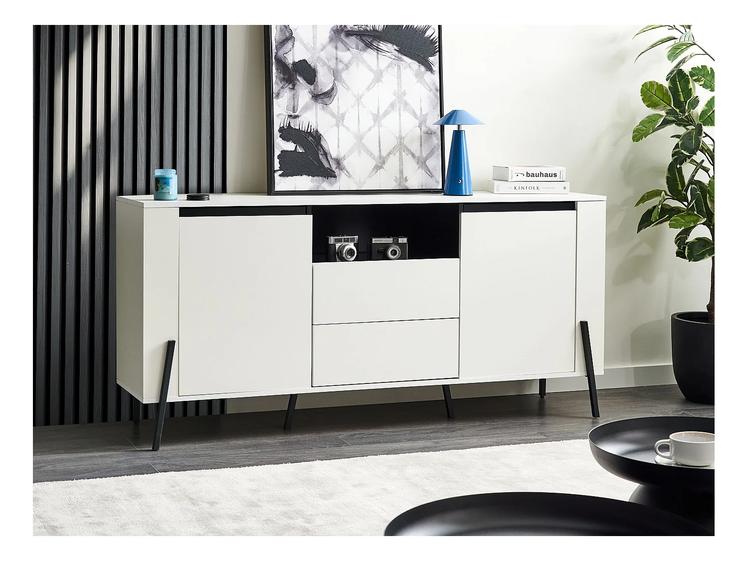 Commode 2 portes BLACKPOOL Blanc