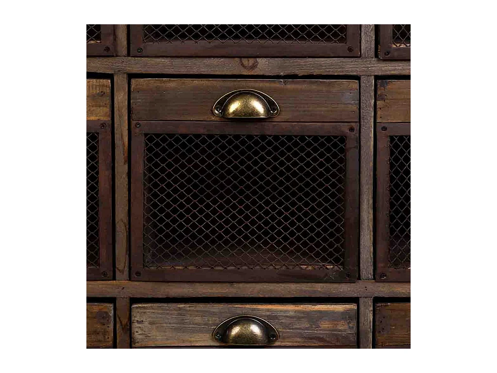 Cómoda de madera con 9 cajones marrón 94.5x35x94.5h cm