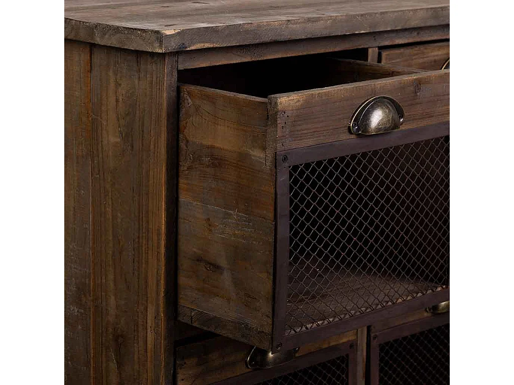 Cómoda em madeira com 9 gavetas 94,5x35x94,5h cm