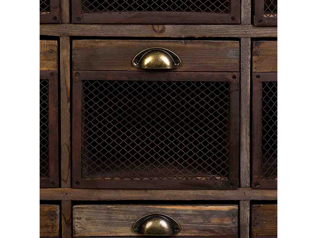 Cómoda em madeira com 9 gavetas 94,5x35x94,5h cm