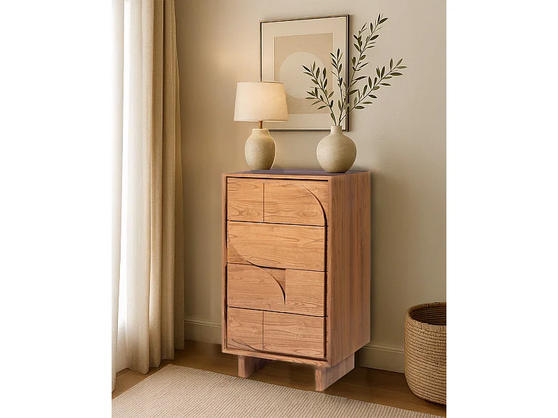 Dinda - Commode en bois massif de teck