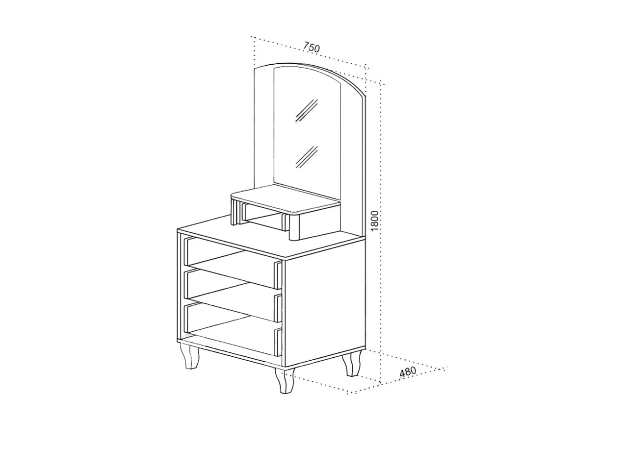 Cassettiera barocca con specchio bianca e viola CU11