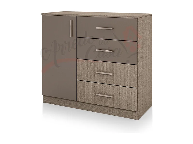 Comò per cameretta con anta e cassetti CI3008 100x91 rovere