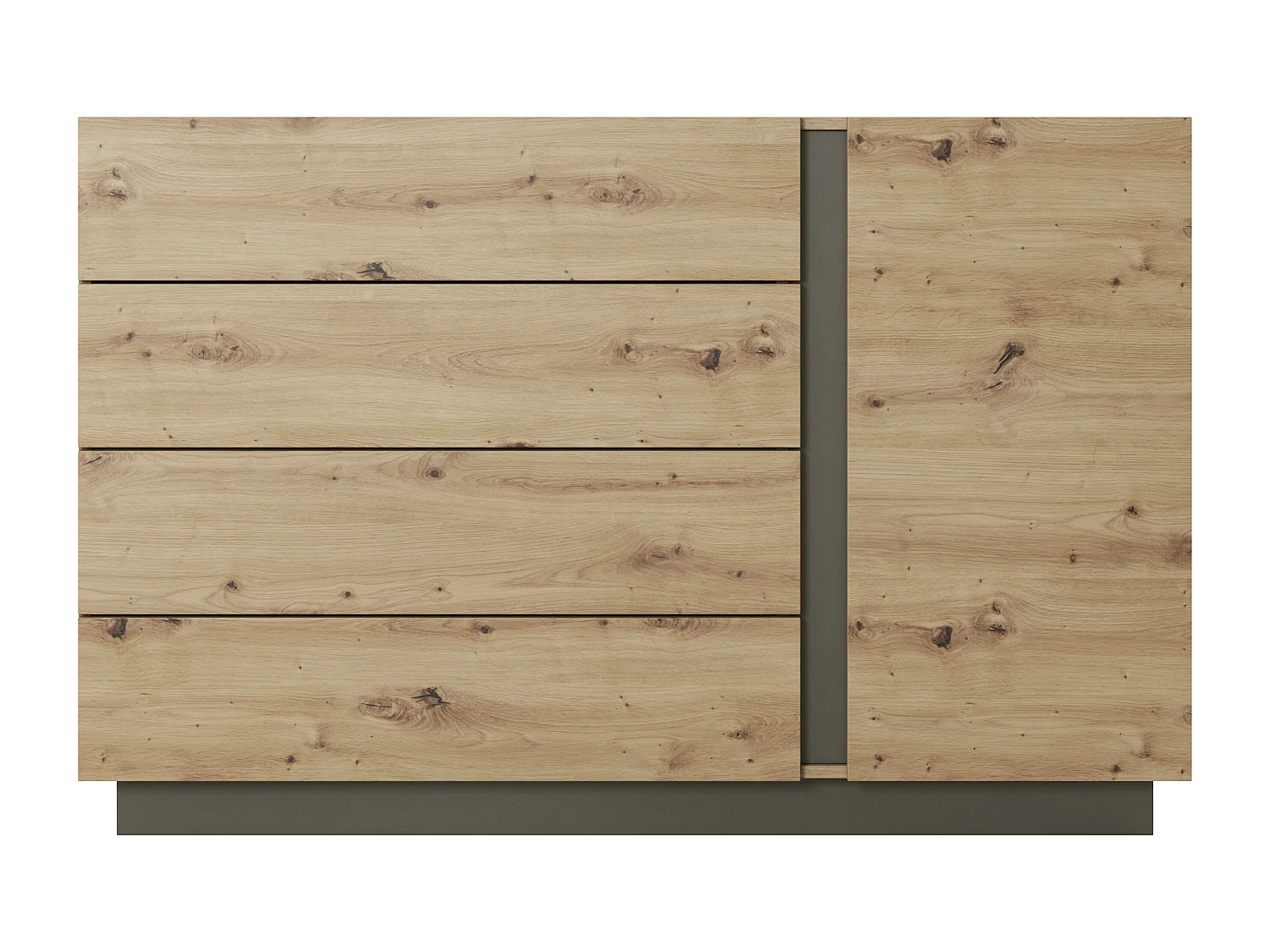 Comò moderno 138x90cm con 3 cassetti e 1 anta rovere CLK1