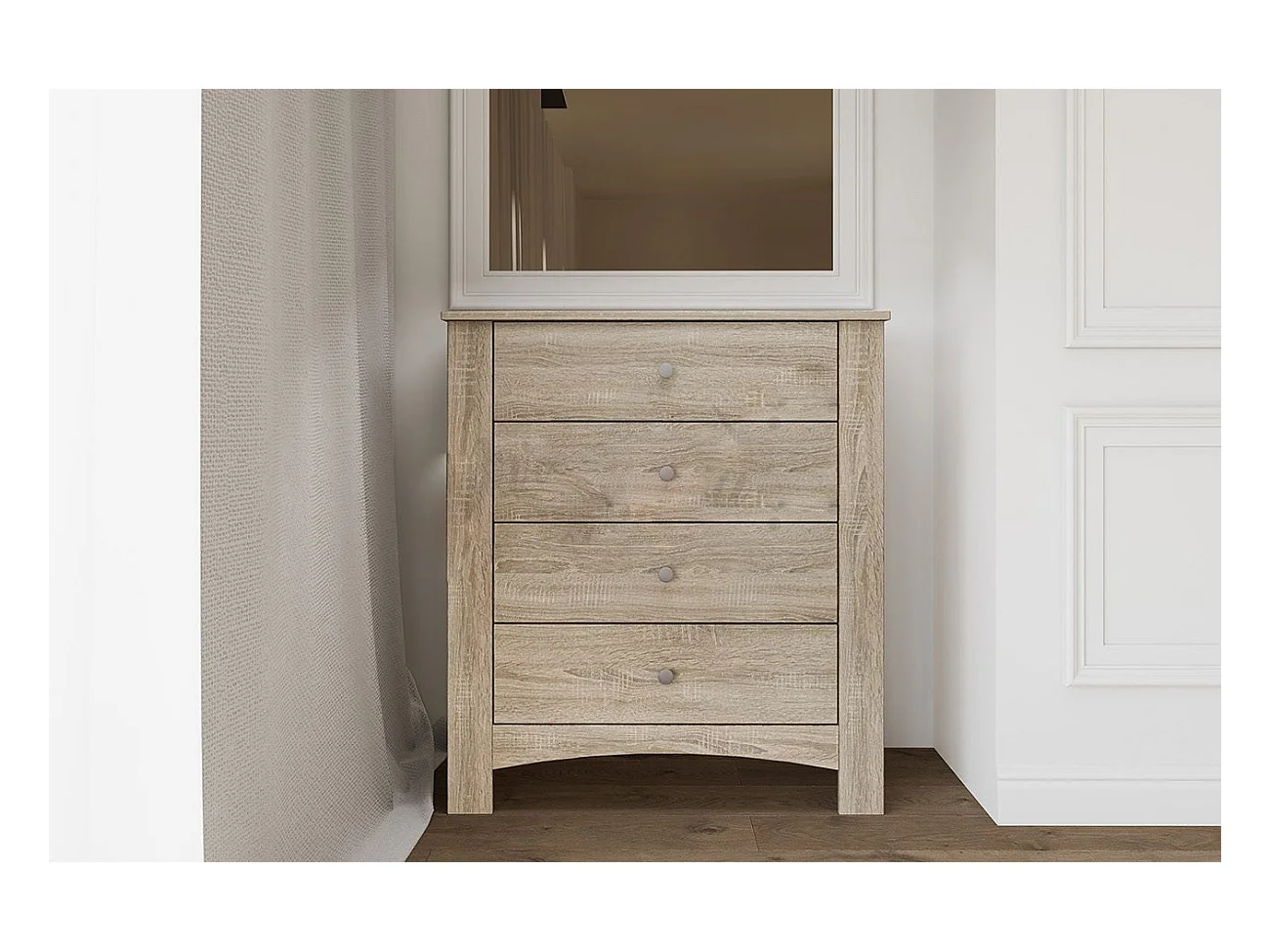 Comò per camera con quattro cassetti CI3016 80x91 rovere