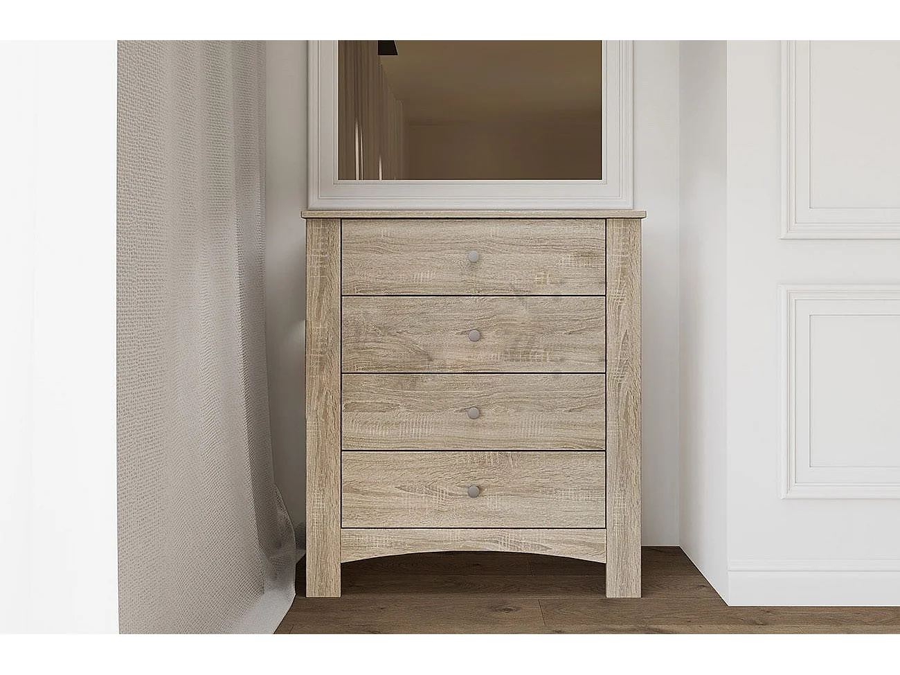 Comò per camera con quattro cassetti CI3016 80x91 rovere