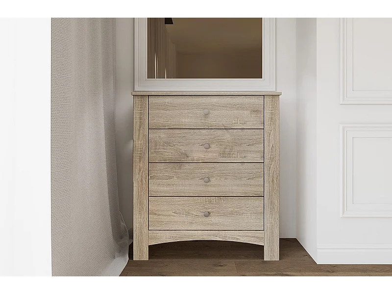 Comò per camera con quattro cassetti CI3016 80x91 rovere