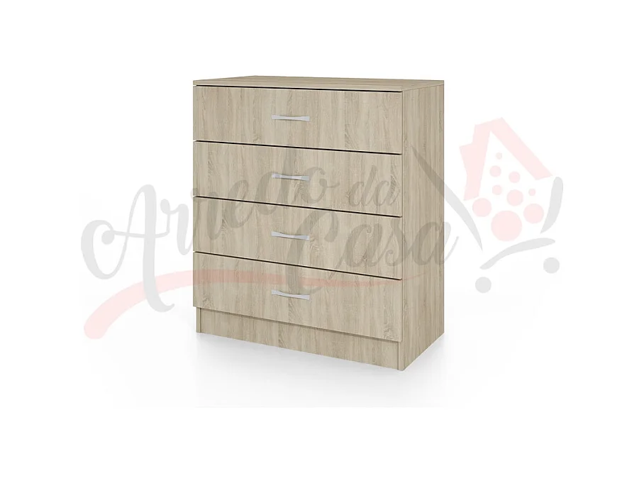 Cassettiera camera da letto con quattro cassetti CI3003 80x91 rovere chiaro