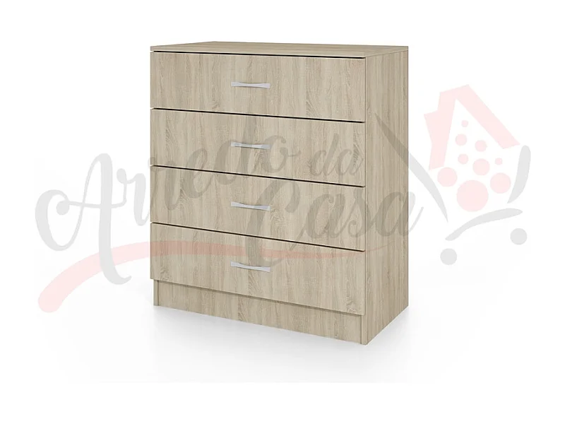 Cassettiera camera da letto con quattro cassetti CI3003 80x91 rovere chiaro