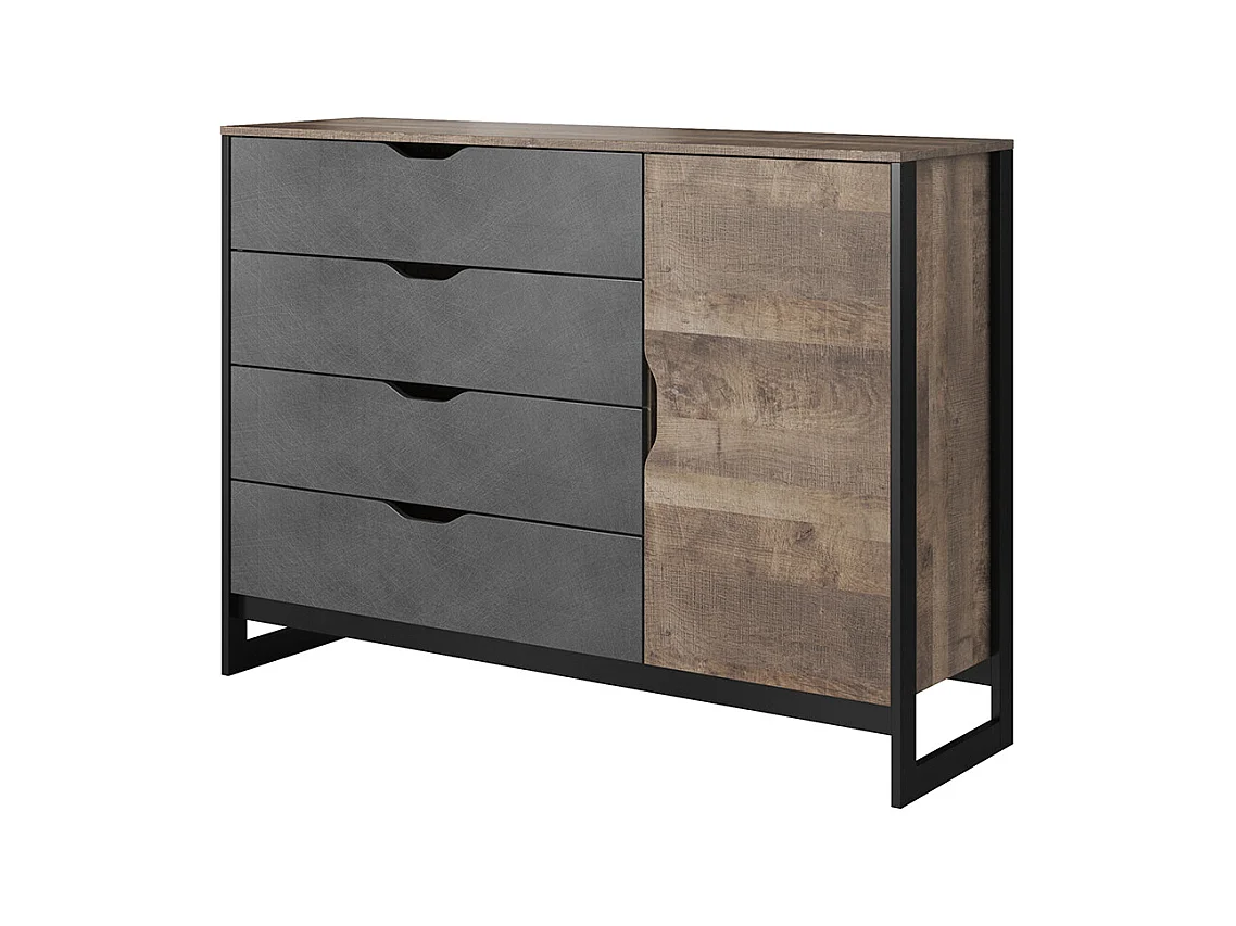 Comò moderno 138x99cm marrone e nero CLK2