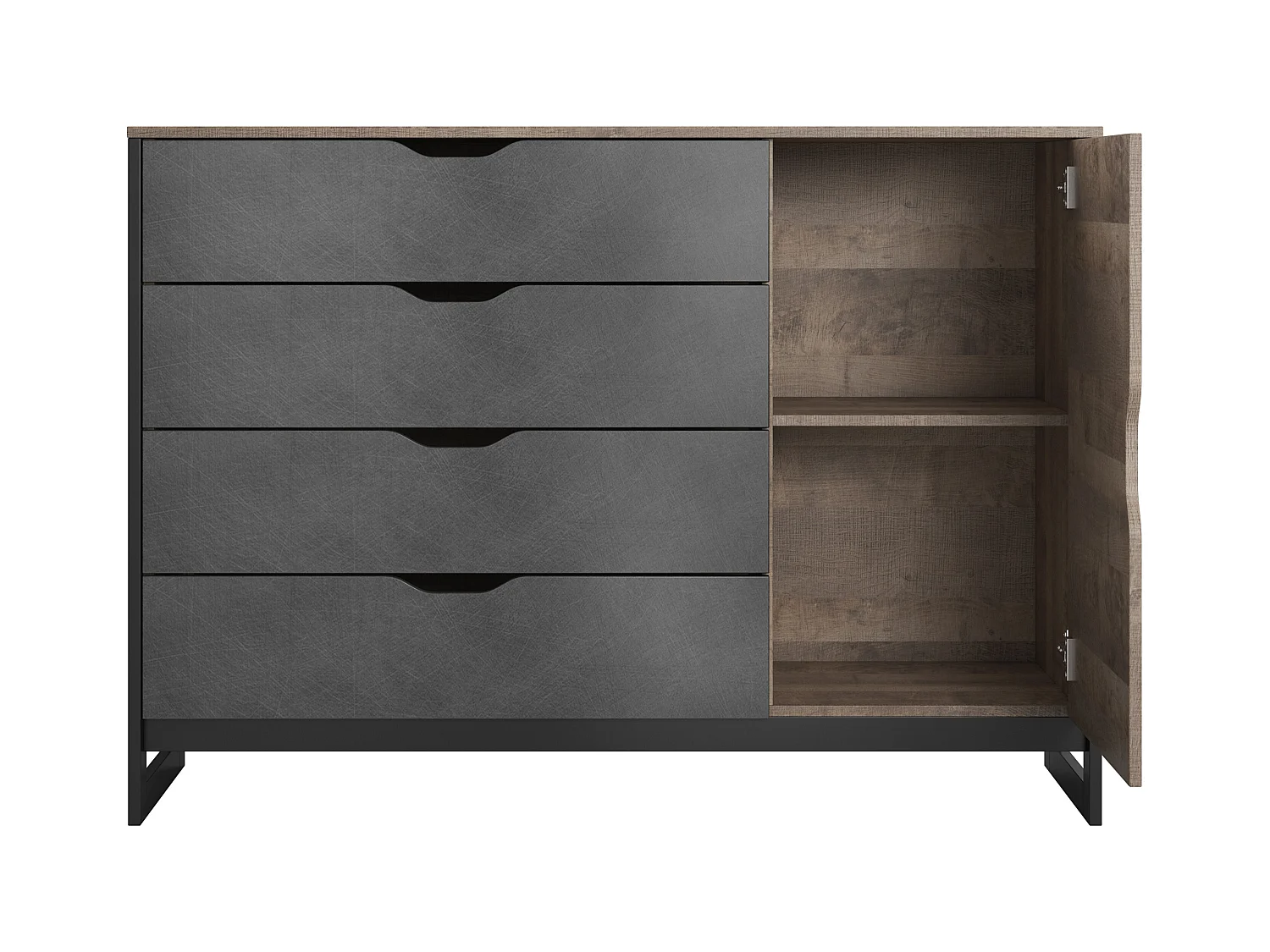 Comò moderno 138x99cm marrone e nero CLK2