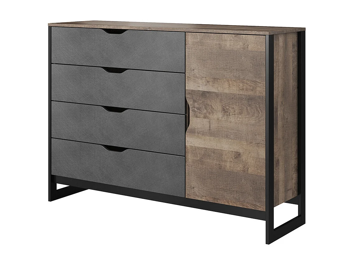 Comò moderno 138x99cm marrone e nero CLK2