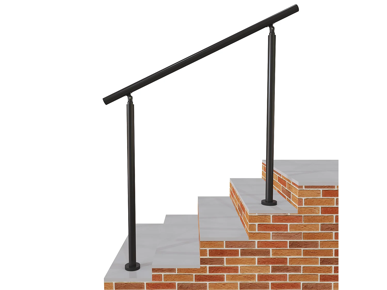 Main Courante Garde-Corps Noir mat 1.2m en Acier Inox 201 - Installation verticale - Pour Escaliers ou Rampes - Usage Intérieur/Extérieur