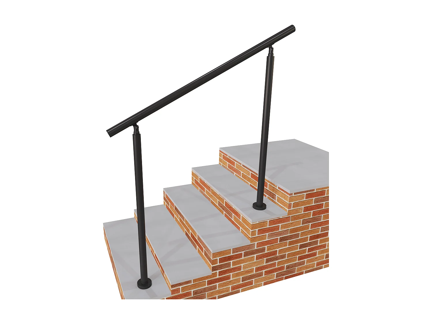 Main Courante Garde-Corps Noir mat 1.2m en Acier Inox 201 - Installation verticale - Pour Escaliers ou Rampes - Usage Intérieur/Extérieur