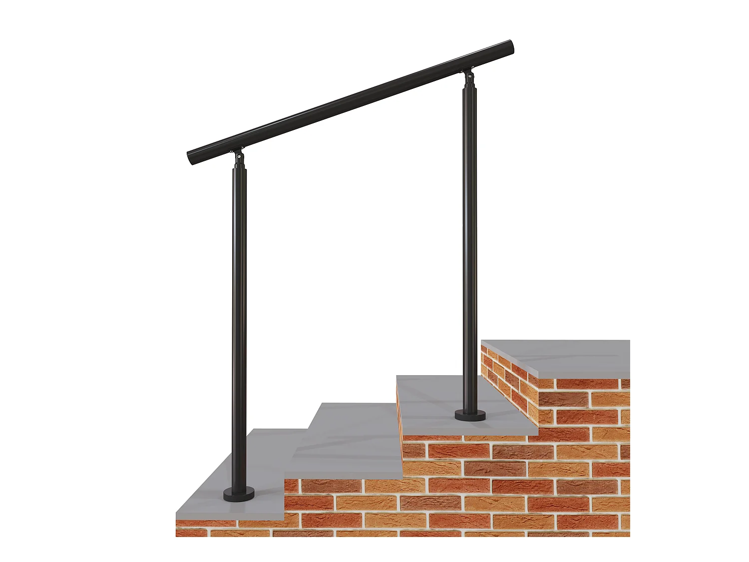Leuning zonder balustrade Mat zwart 1 m van roestvrij staal 201 – Verticale installatie – Voor trappen of hellingen – Geschikt voor binnen- en buitengebruik
