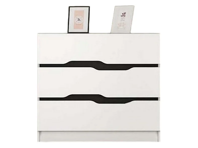 Comò da camera da letto design moderno con tre cassetti 100x71 bianco CI3010