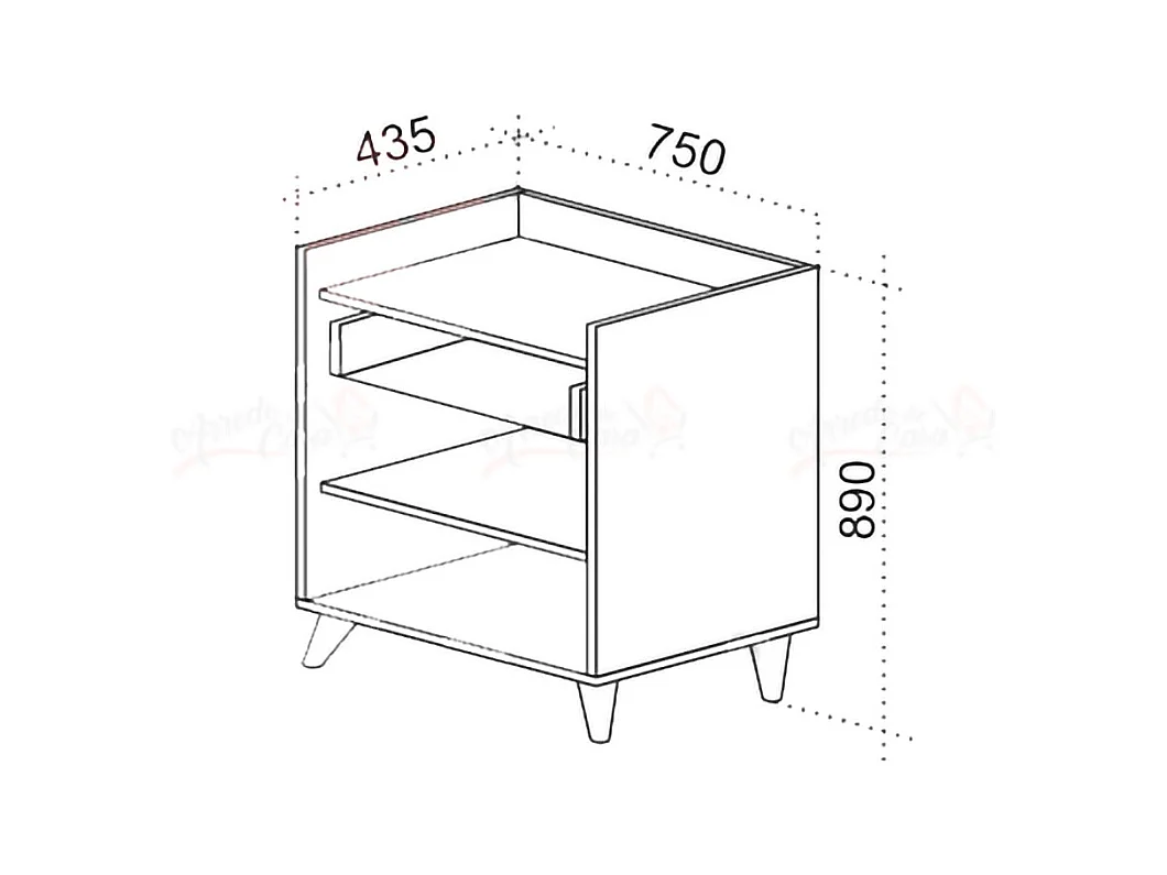 Comò camera da letto moderno con cassetto 75x89 rovere scuro e bianco lucido CU39