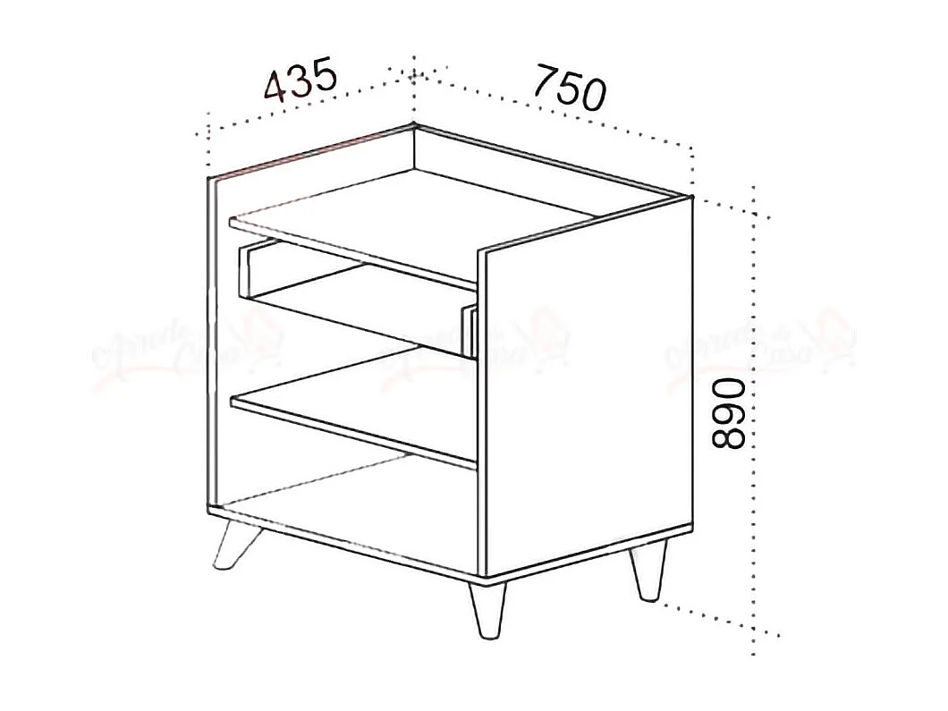 Comò camera da letto moderno con cassetto 75x89 rovere scuro e bianco lucido CU39