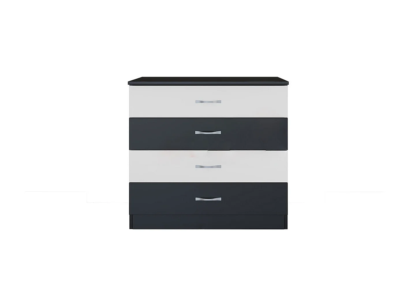 Comò per camera da letto design moderno 80x76 bianco e nero CI3013