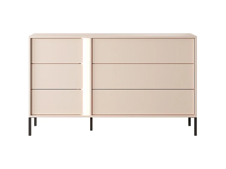 Cassettiera moderna con luce LED 137x81cm beige CLK10