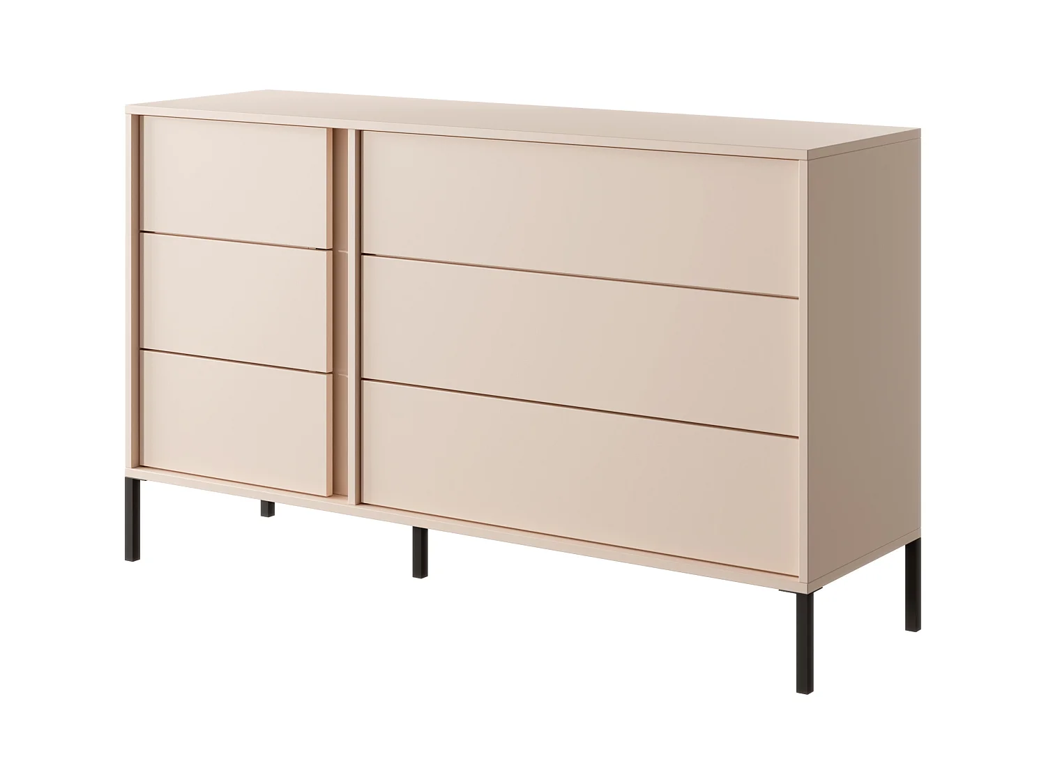 Cassettiera moderna con luce LED 137x81cm beige CLK10