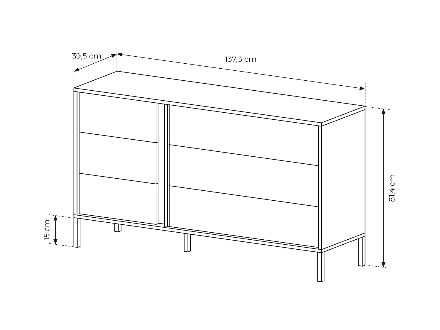 Cassettiera moderna con luce LED 137x81cm beige CLK10