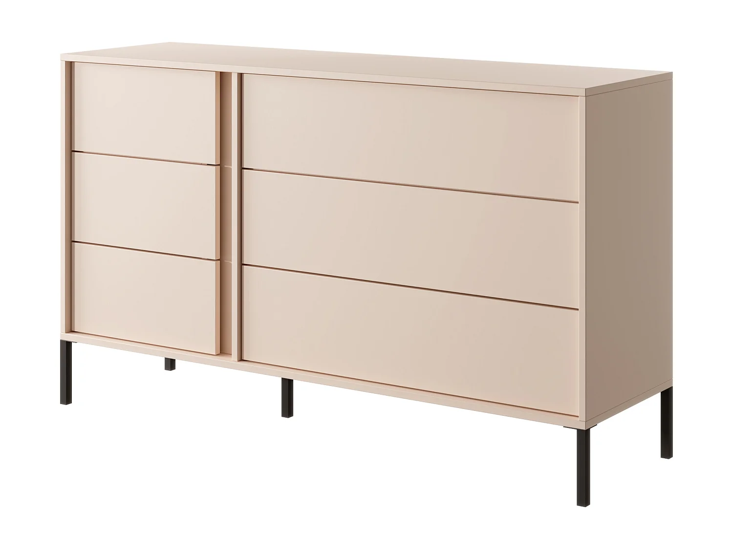 Cassettiera moderna con luce LED 137x81cm beige CLK10