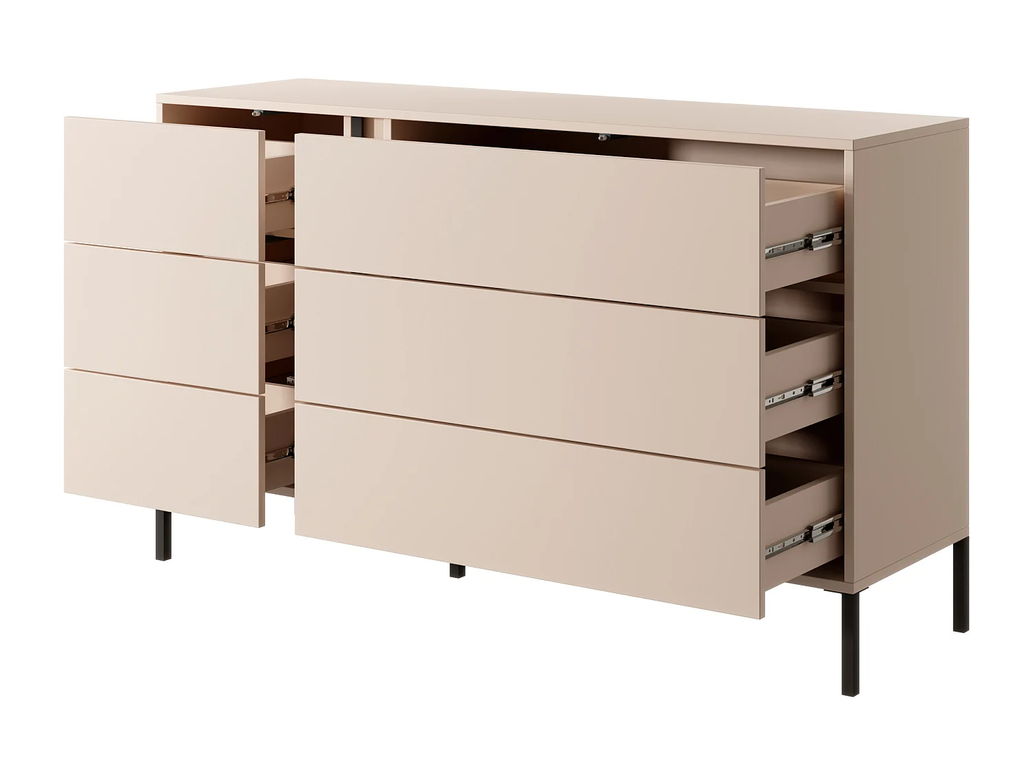 Cassettiera moderna con luce LED 137x81cm beige CLK10