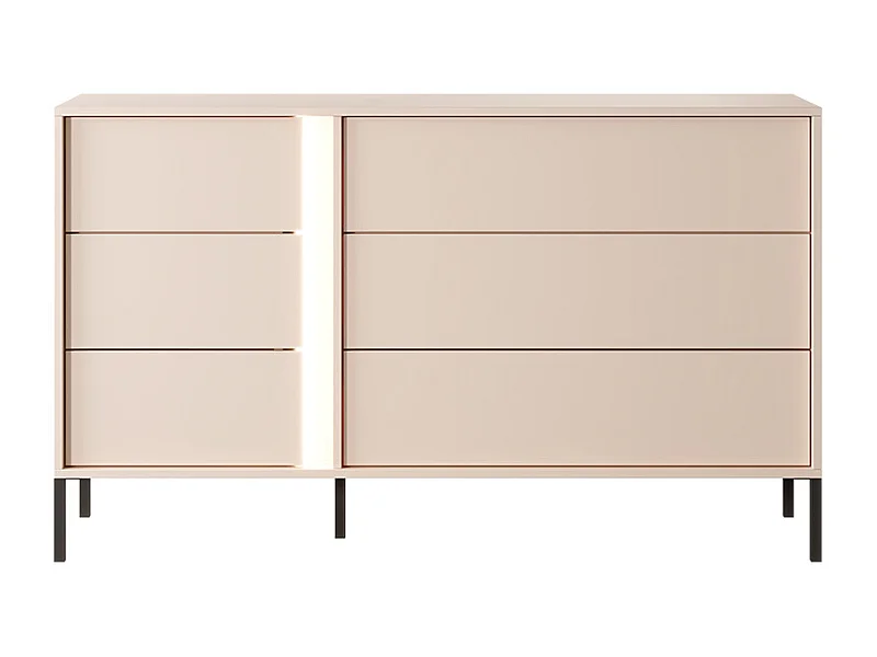 Cassettiera moderna con luce LED 137x81cm beige CLK10