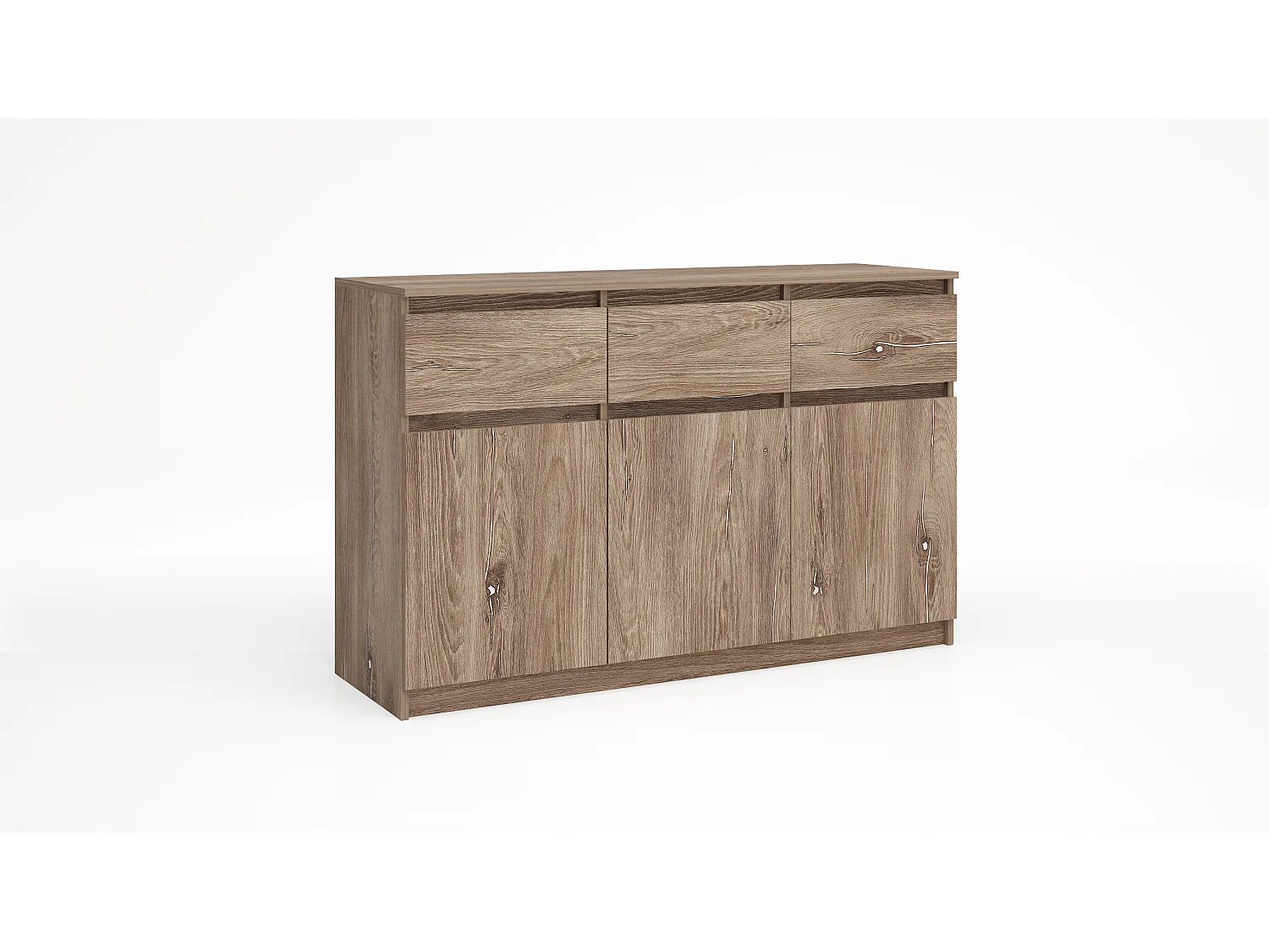 Comò mimimal con 3 cassetti e 3 ante in marrone CG40