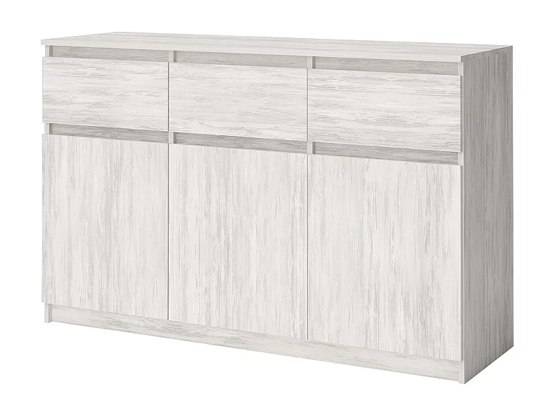 Comò mimimal con 3 cassetti e 3 ante in bianco legno CG40